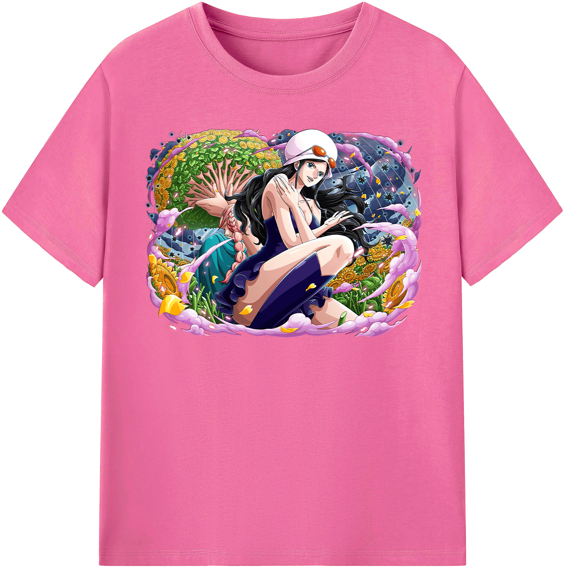ワンピース ニコ・ロビン ONE PIECE Nico Robin レディースカジュアルプリントTシャツ（綿100％）